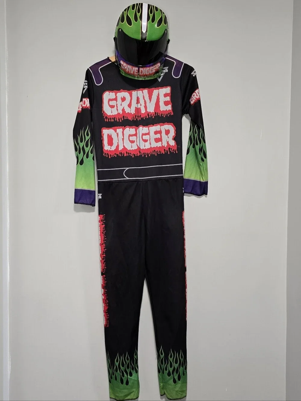 Grave Digger Kids Racing Costume - Black & Green